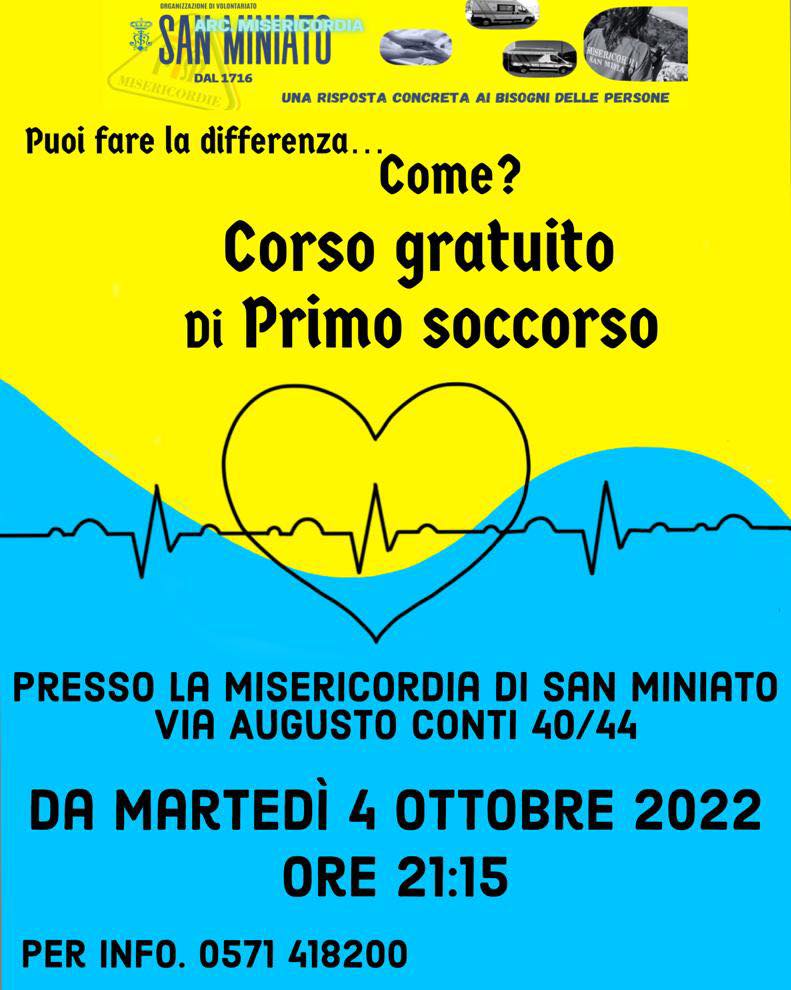 Corso di pronto soccorso 4 ottobre 2022