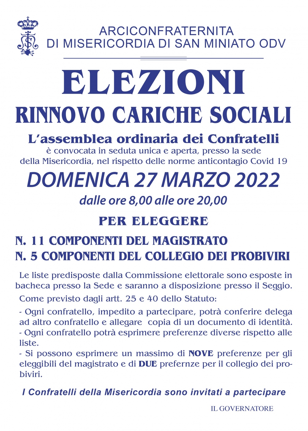 Rinnovo cariche sociali 27 Marzo 2022